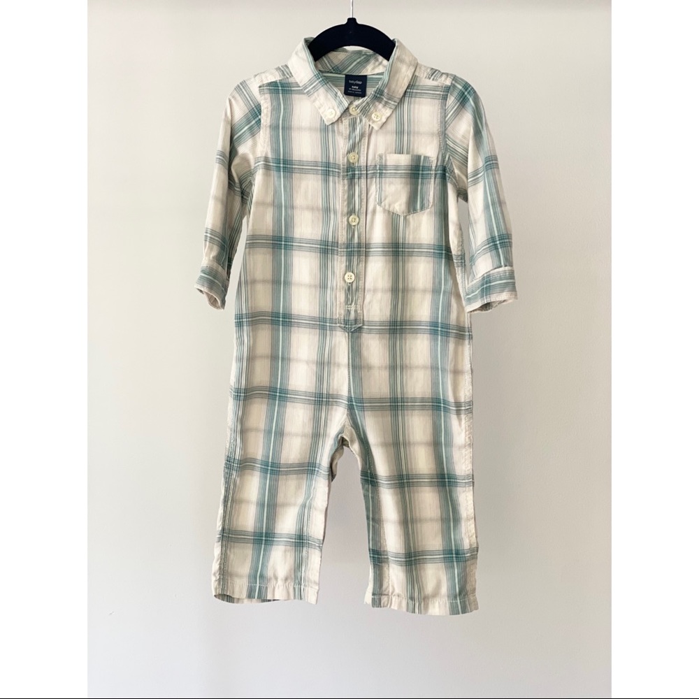 babyGAP Plaid Button Up Romper